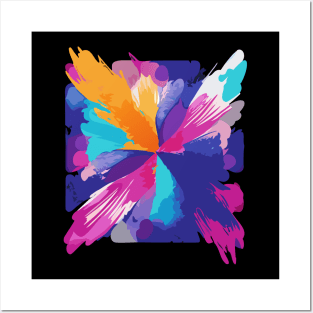 an abstract t-shirt featuring watercolor-inspired brush strokes and colors. Incorporating flowing and vibrant hues to create a dynamic and artistic composition Posters and Art